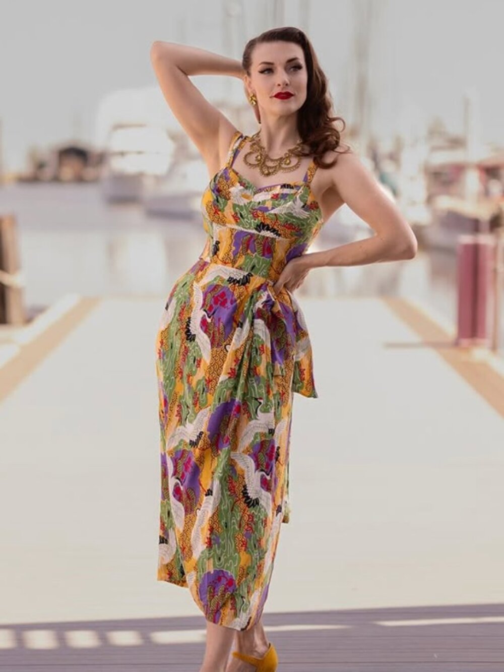 Trashy Diva Tropical Cranes sarong dress
